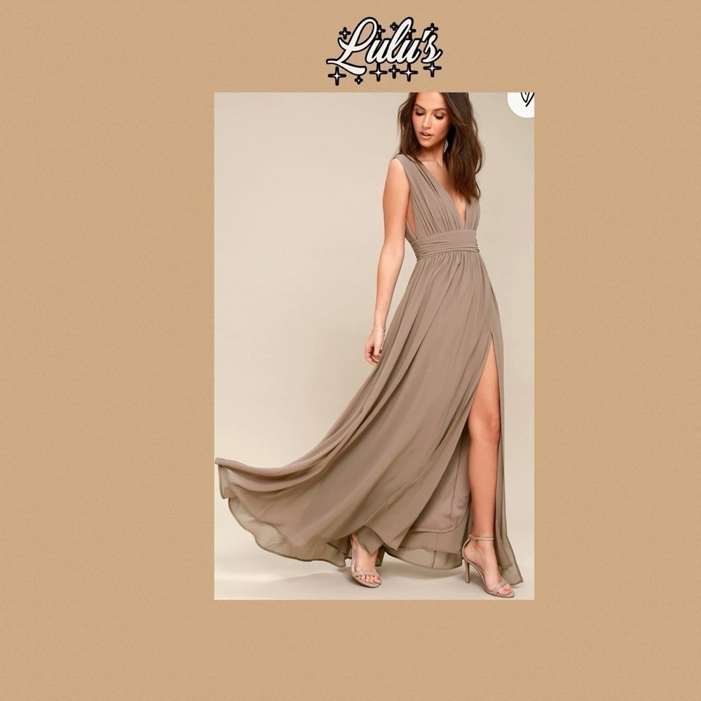NWT LULU'S TAUPE FORMAL/PARTY SLEEVELESS MAXI DRESS XL